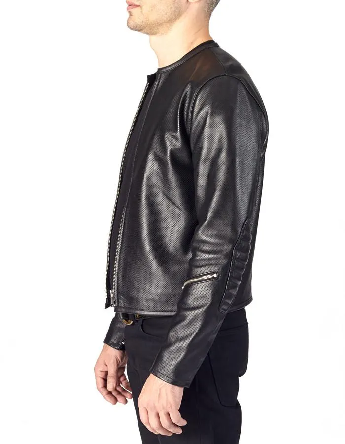 Full Perforated Leather Jacket for Motorcycles, 1/4 Mile Series
