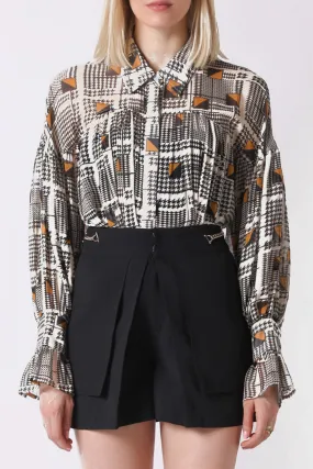 Bishop Sleeve Pattern Printed Blouse